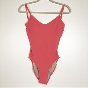 Summersalt ribbed coral scoop back one piece swim